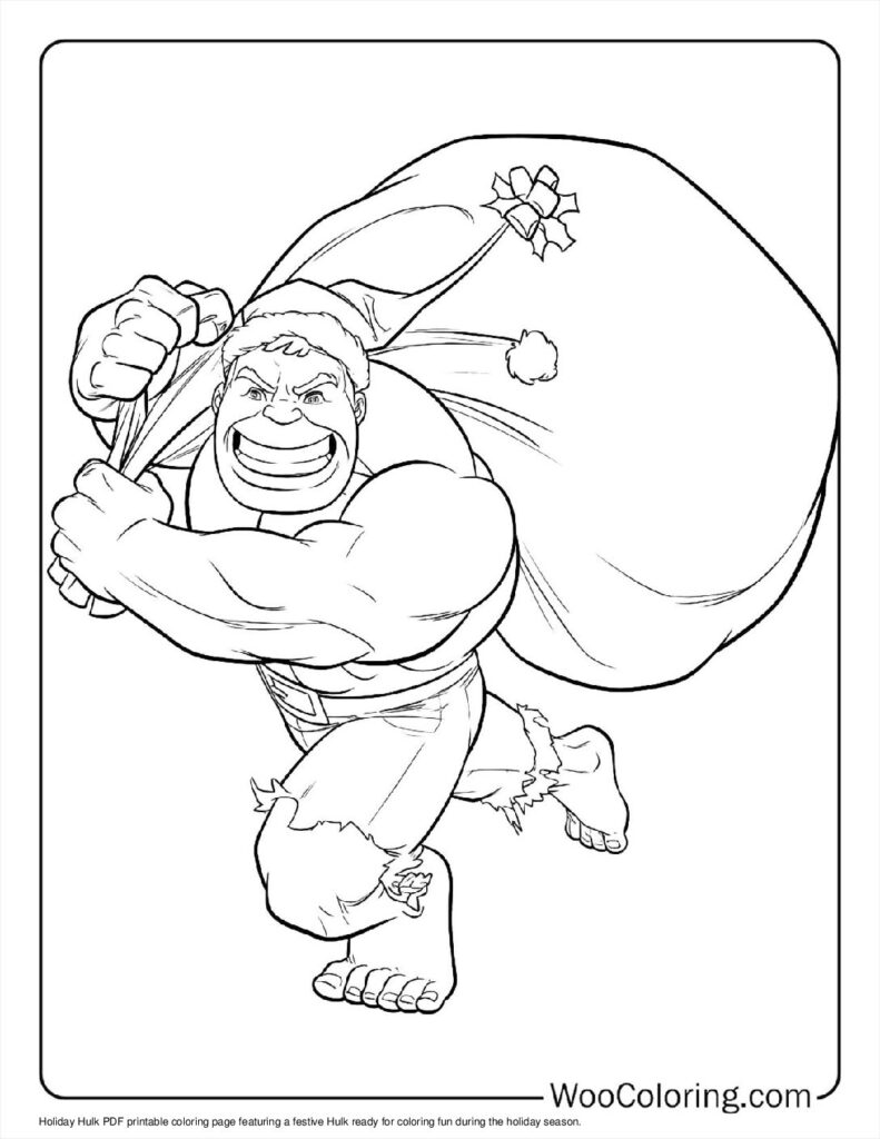 Holiday Hulk To Color