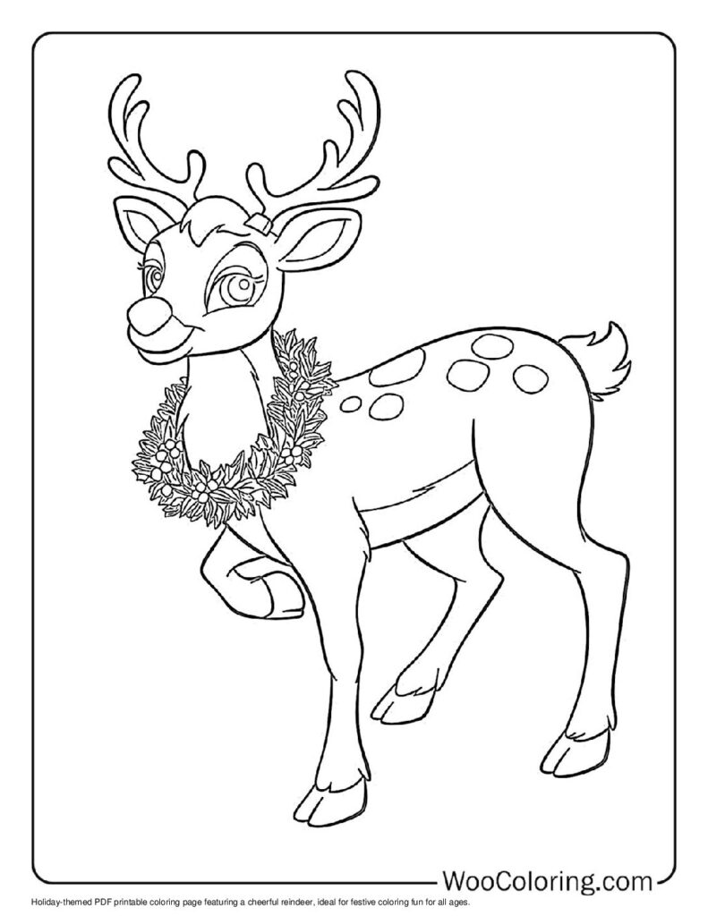 100  Reindeer coloring pages  Free PDF To Print  - 9