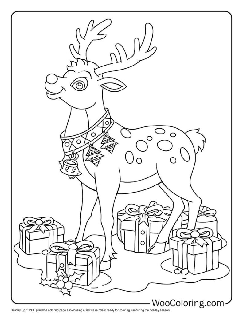 100  Reindeer coloring pages  Free PDF To Print  - 92