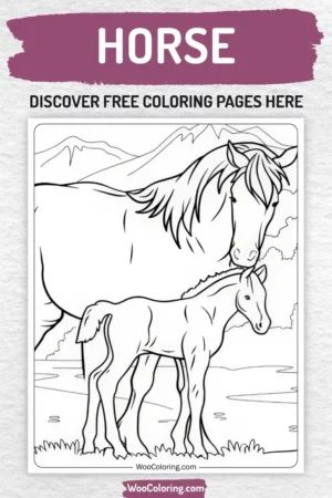 Horse coloring pages designs for kids