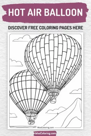 Hot Air Balloon coloring pages designs for kids