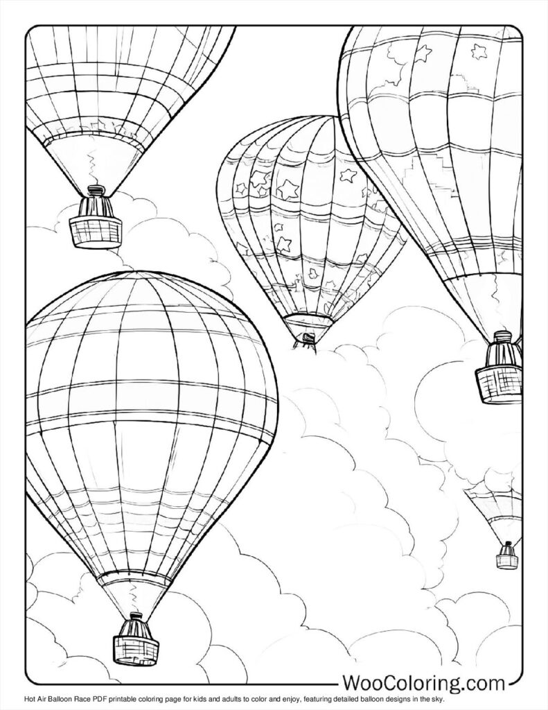 100  Hot Air Balloon coloring pages  Free PDF To Print  - 44