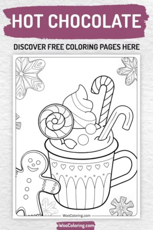 Hot Chocolate coloring pages designs for kids