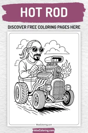 Hot Rod coloring pages designs for kids
