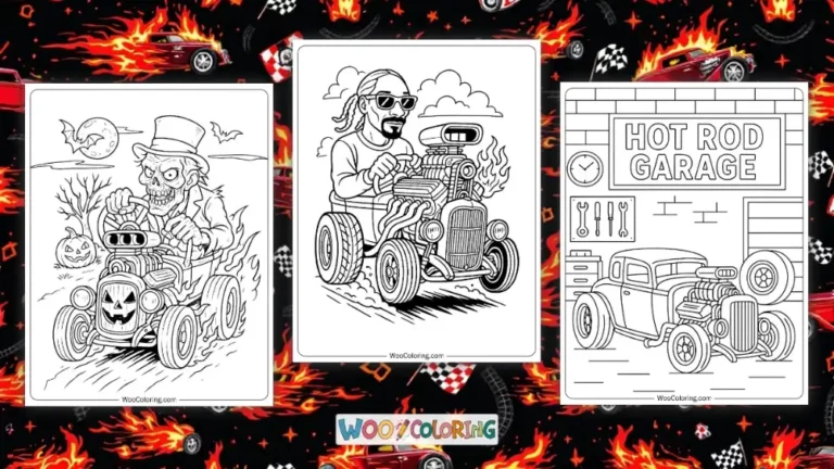 Hot Rod Coloring Pages Design Image