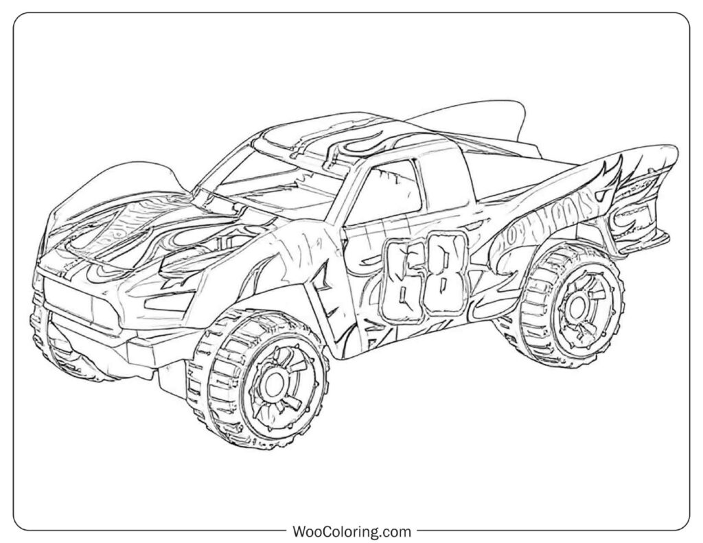 Hot Wheels Baja Truck Off‑Road Picture to Color