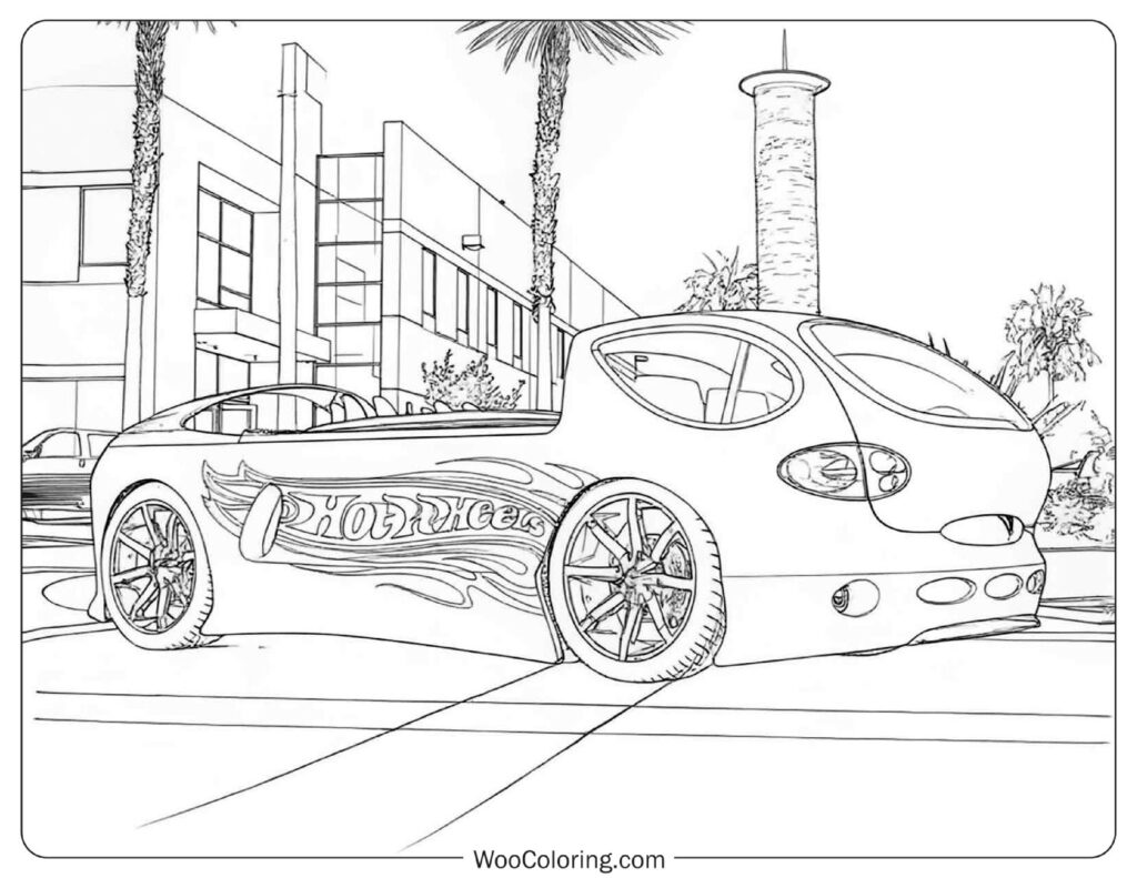 Hot Wheels Deora II Retro Coloring Page for Kids