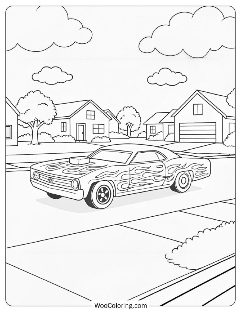 Hot Wheels Lowrider Coloring Sheet for kids