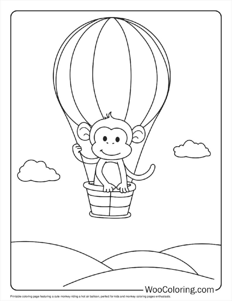 100  Monkey coloring pages  Free PDF To Print  - 53