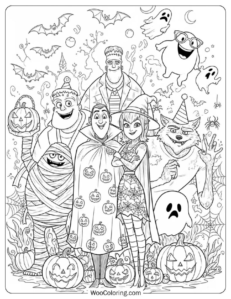 Hotel Transylvania Monsters coloring page
