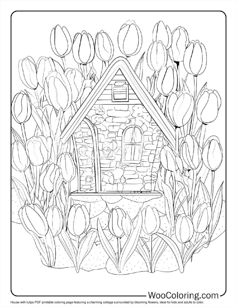 100  Tulip coloring pages  Free PDF To Print  - 10