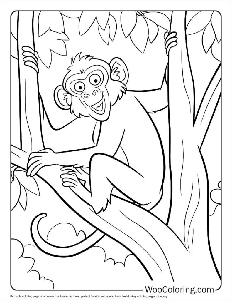 100  Monkey coloring pages  Free PDF To Print  - 33