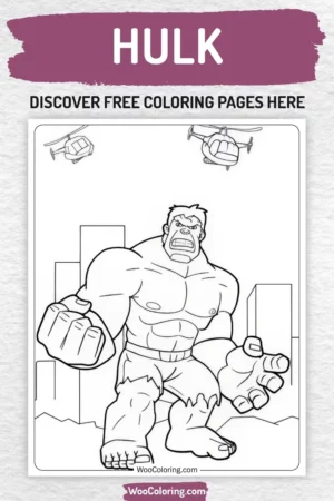 Hulk coloring pages designs for kids
