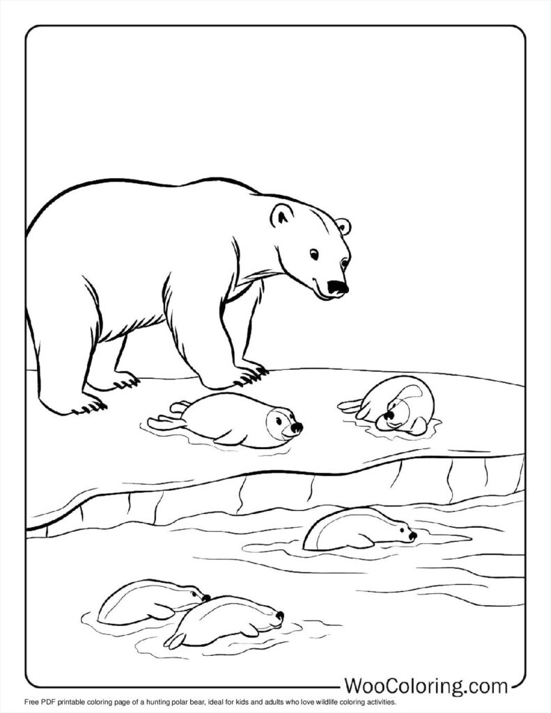 100  Polar Bear coloring pages  Free PDF To Print  - 5