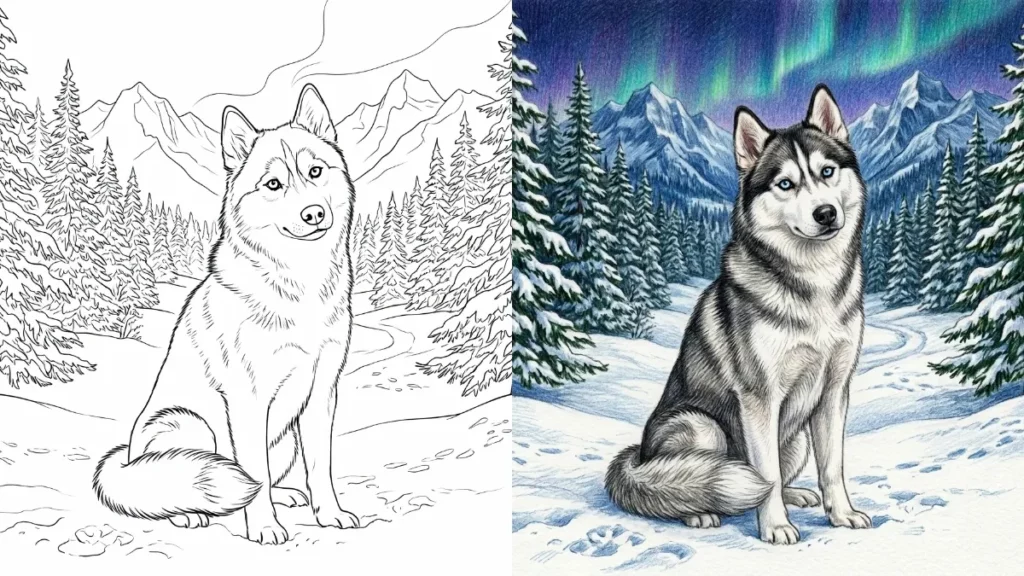Husky Coloring Pages