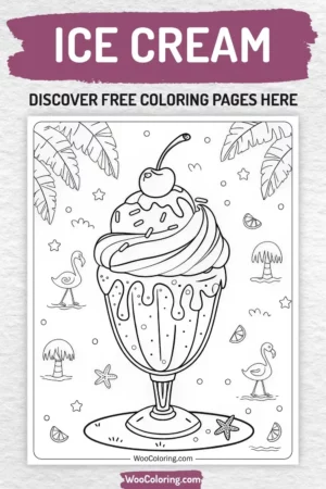 Ice Cream coloring pages designs for kids