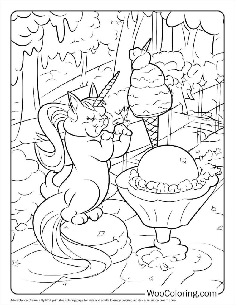 100  Unicorn Cat coloring pages  Free PDF To Print  - 89