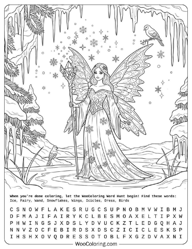 Ice Fairy Coloring Page