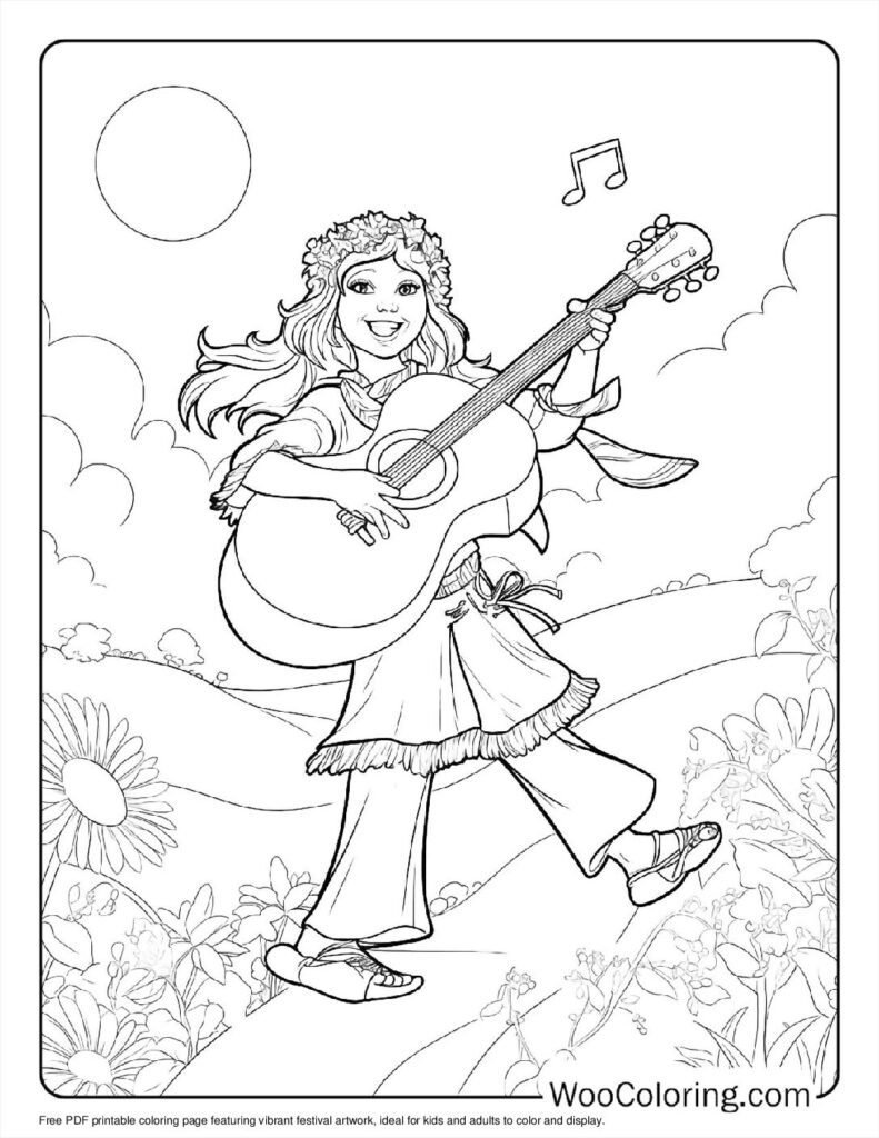 100  Hippie coloring pages  Free PDF To Print  - 4