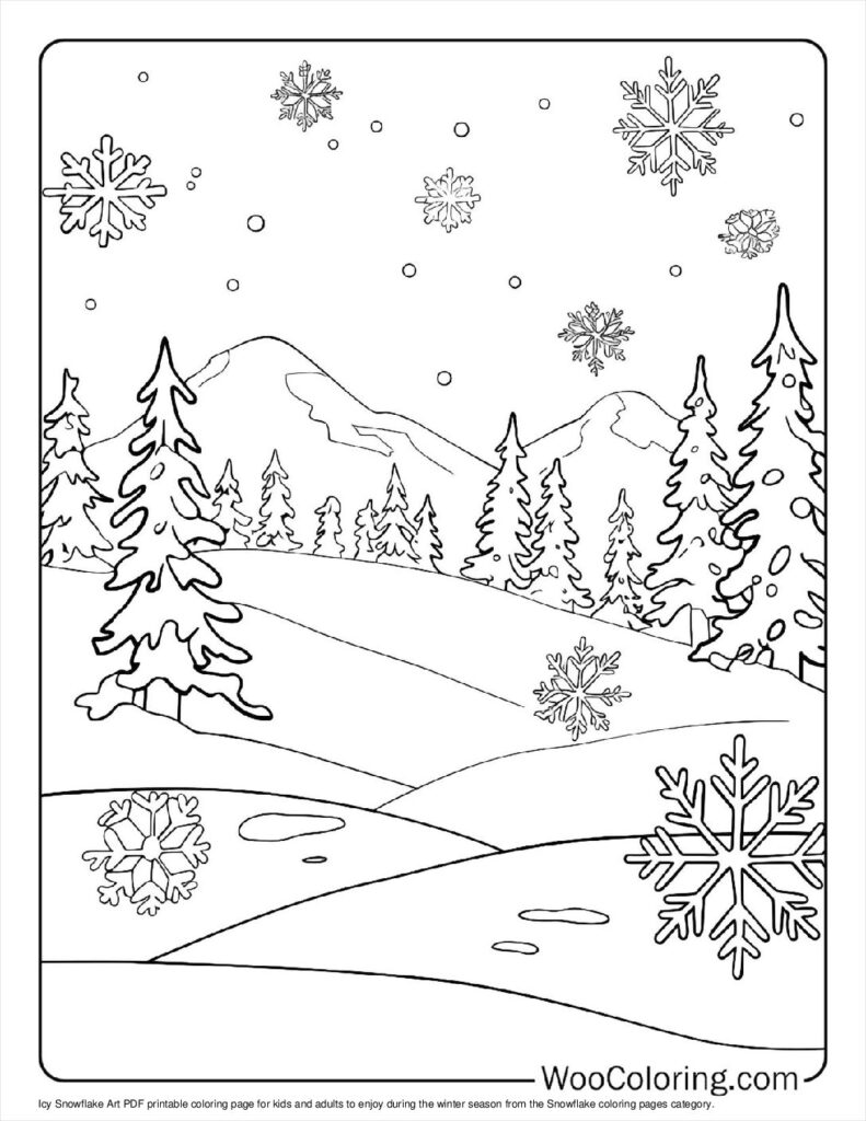 100  Snowflake coloring pages  Free PDF To Print  - 95