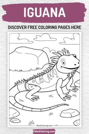 Iguana coloring pages designs for kids