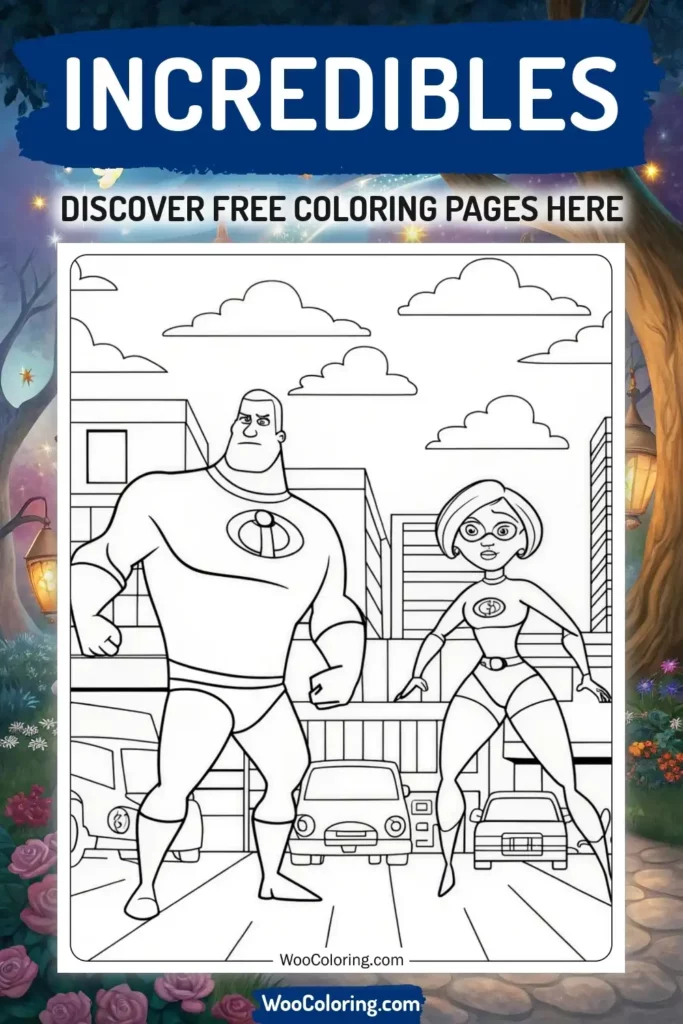 Incredibles coloring pages designs from Disney