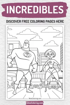 Incredibles coloring pages designs for kids