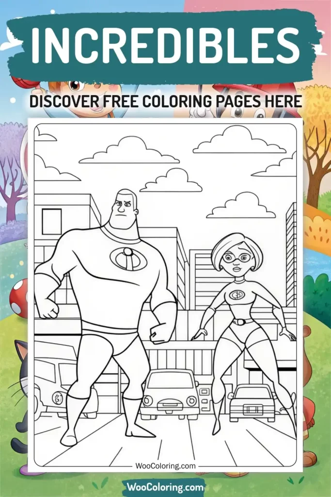 Incredibles coloring pages designs from TV Show