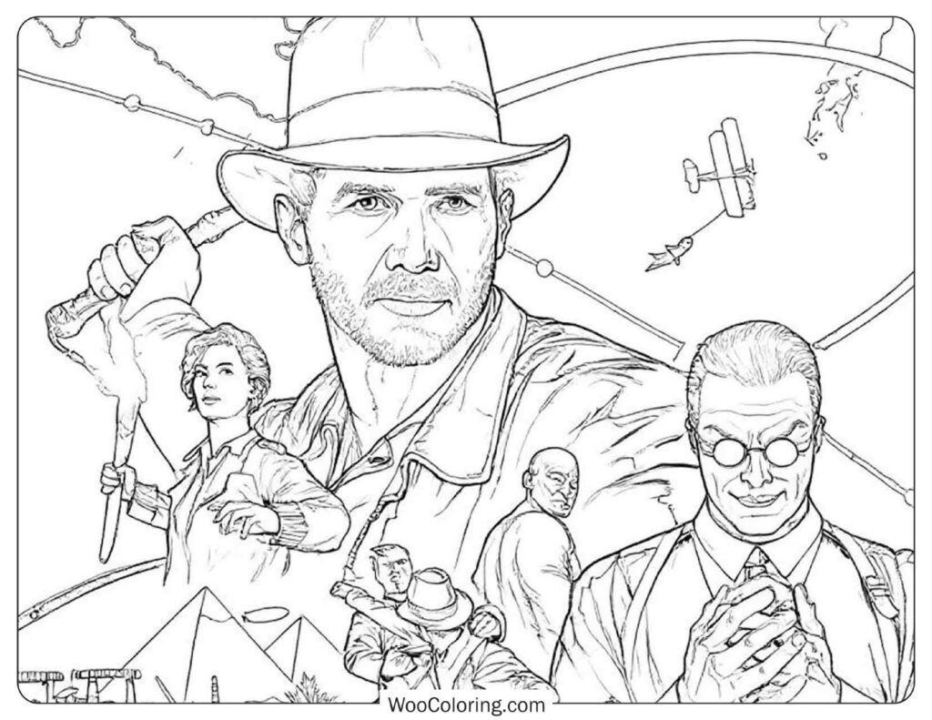 Indiana Jones and the Great Circle Coloring Page