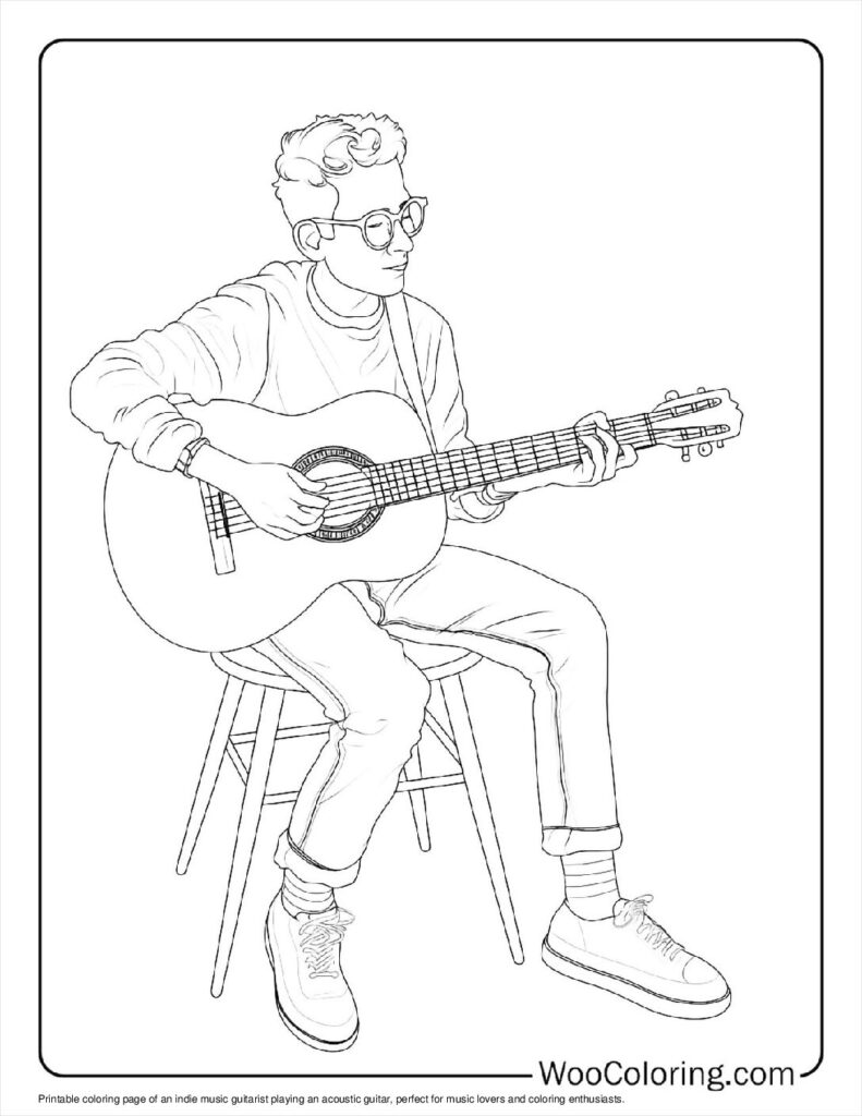 100  Guitar coloring pages  Free PDF To Print  - 92