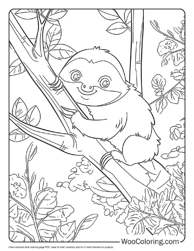100  Sloth coloring pages  Free PDF To Print  - 52