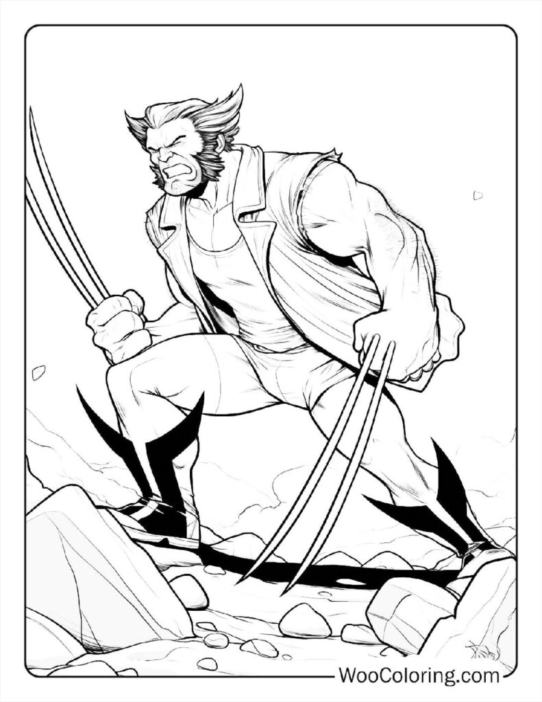 Injury Healed by Wolverine Coloring Page