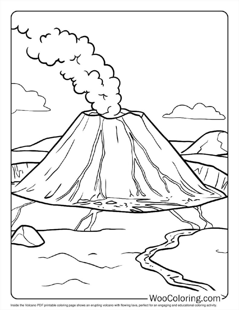 100  Volcano coloring pages  Free PDF To Print  - 30