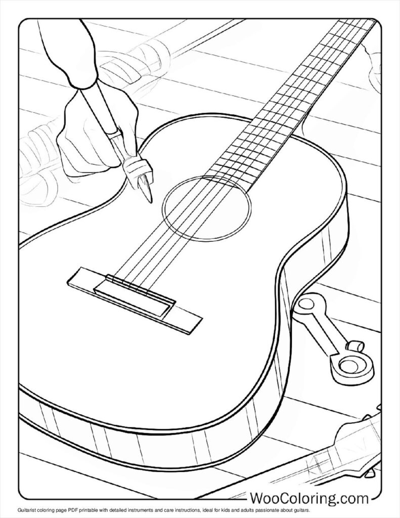 100  Guitar coloring pages  Free PDF To Print  - 53