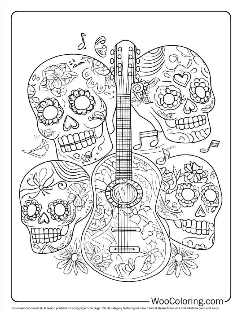100  Sugar Skulls coloring pages  Free PDF To Print  - 76