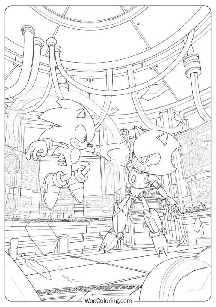 Intense Sonic vs Metal Sonic Battle Captured in Full-Body Cinematic Detail