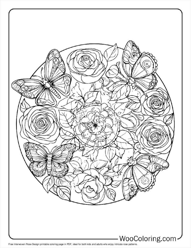100  Rose coloring pages  Free PDF To Print  - 25