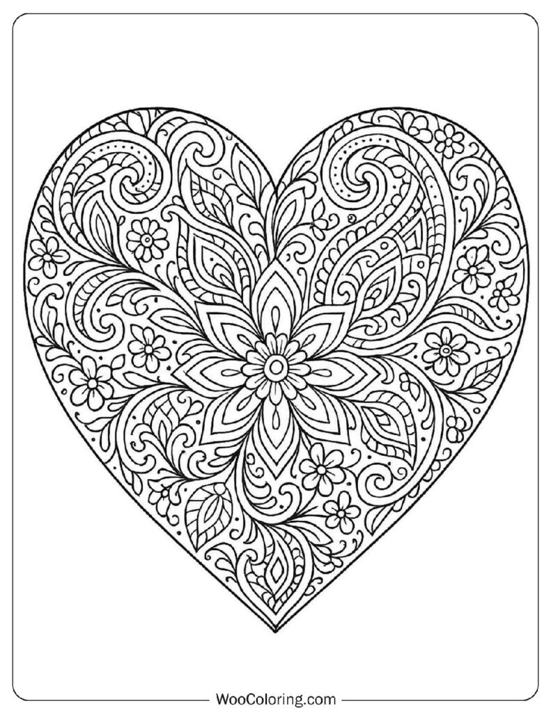 Intricate Heart Pattern Printable