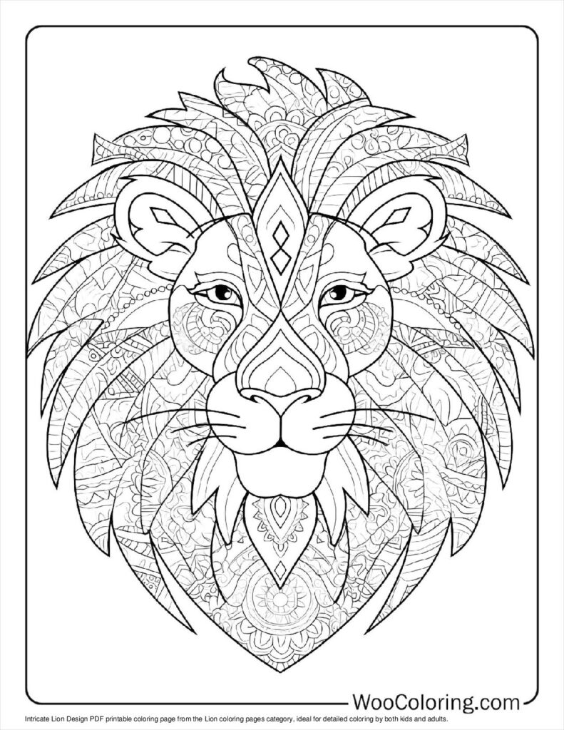 100 Lion coloring pages Free PDF To Print - 99