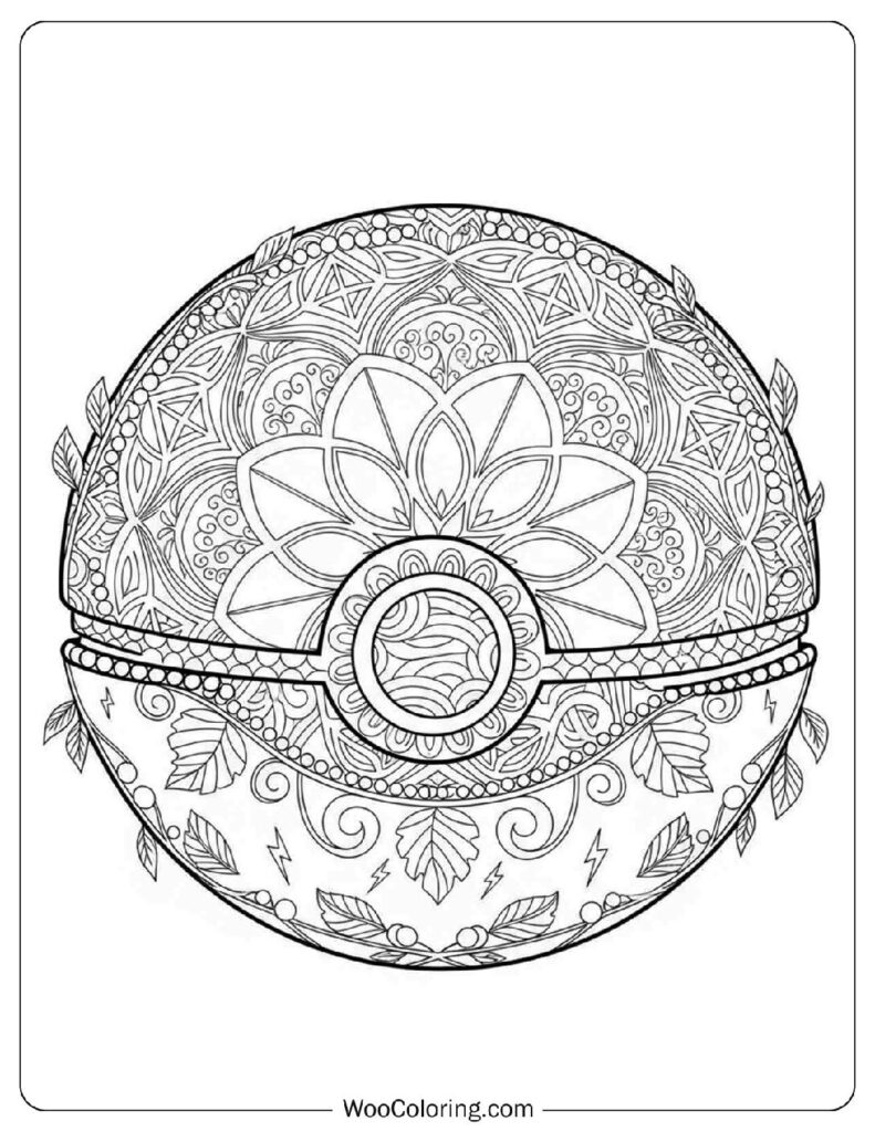 Intricate Mandala Pokéball with Floral Filigree