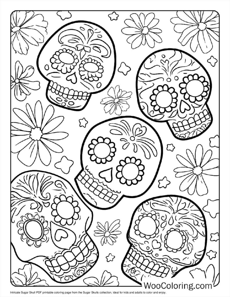 100  Sugar Skulls coloring pages  Free PDF To Print  - 32