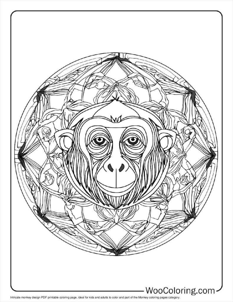 100+ Monkey coloring pages (Free PDF To Print) Woo Coloring