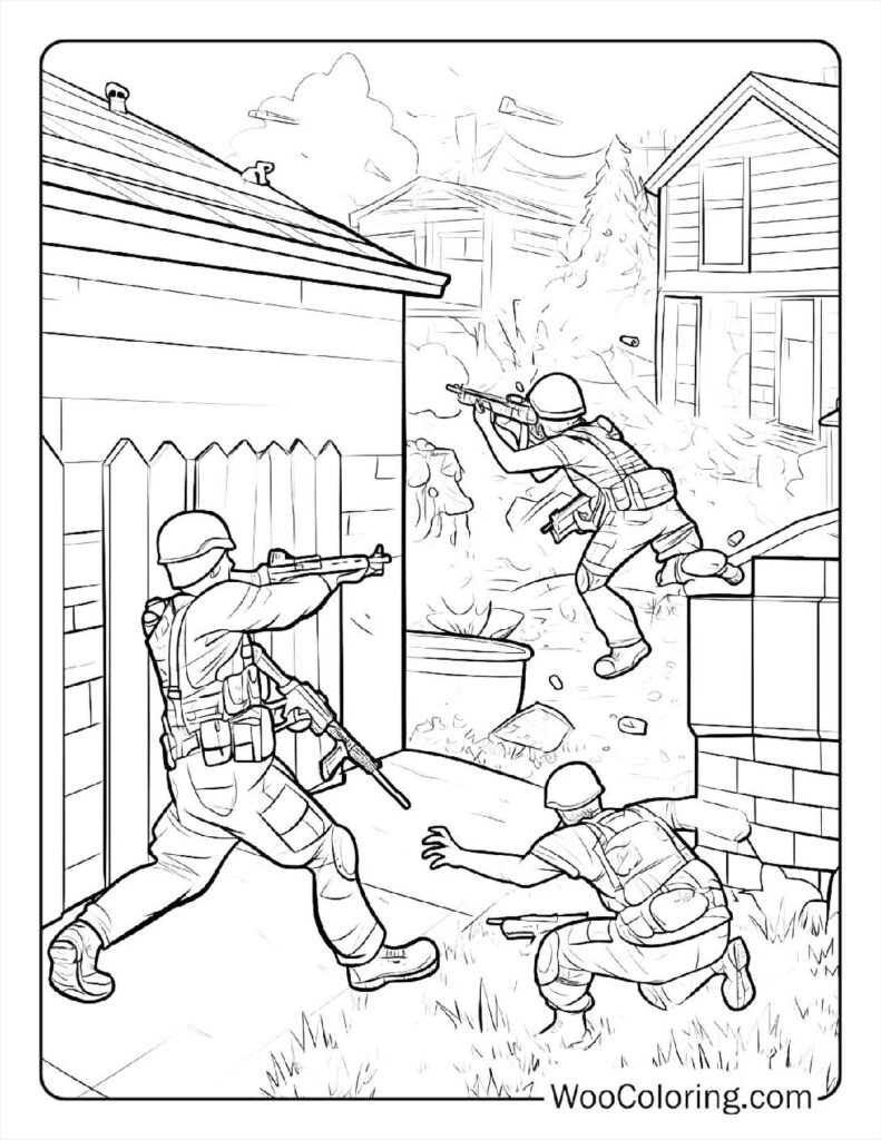Invasion Defense Coloring Page For Kids
