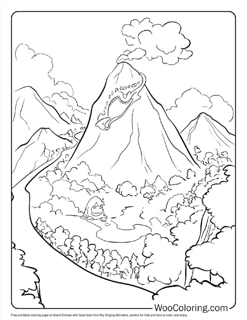 Island Echoes with Quarrister Coloring Page For Kids
