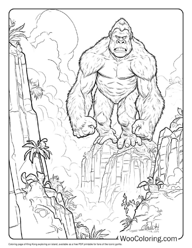 100  King Kong coloring pages  Free PDF To Print  - 57