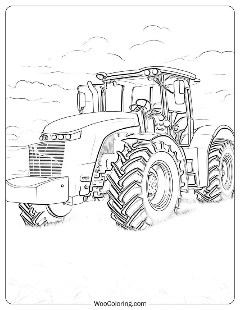 JCB Tractor Driving In a Farm Field