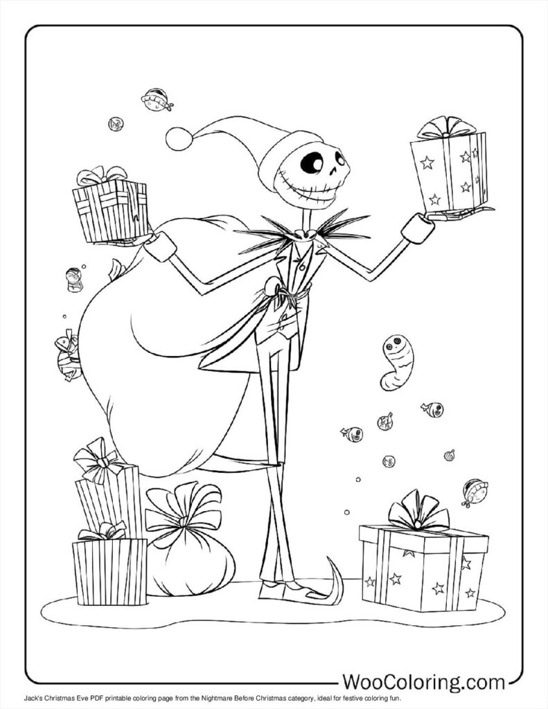 100  Nightmare Before Christmas coloring pages  Free PDF To Print  - 3
