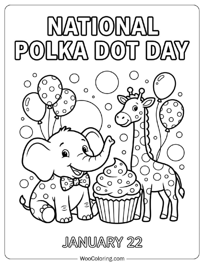 January 22 – National Polka Dot Day Coloring Sheet