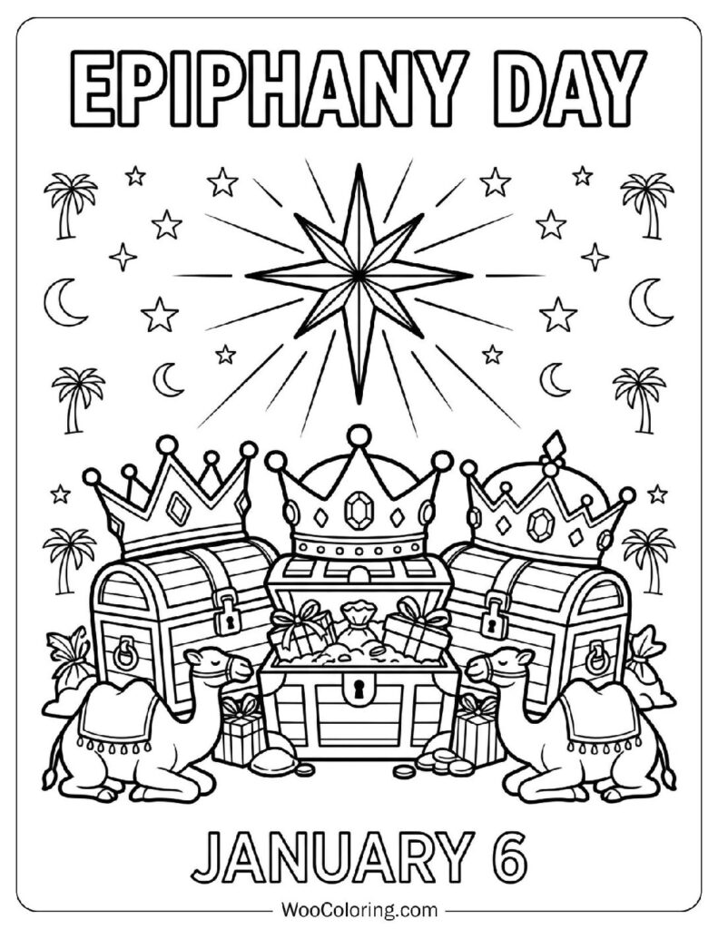 January 6 – Epiphany Day Coloring Sheet for Preschoolers