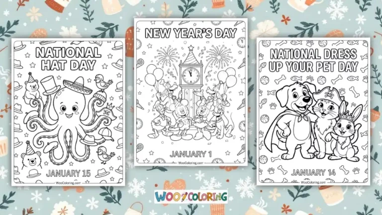 January Coloring Pages Design Image